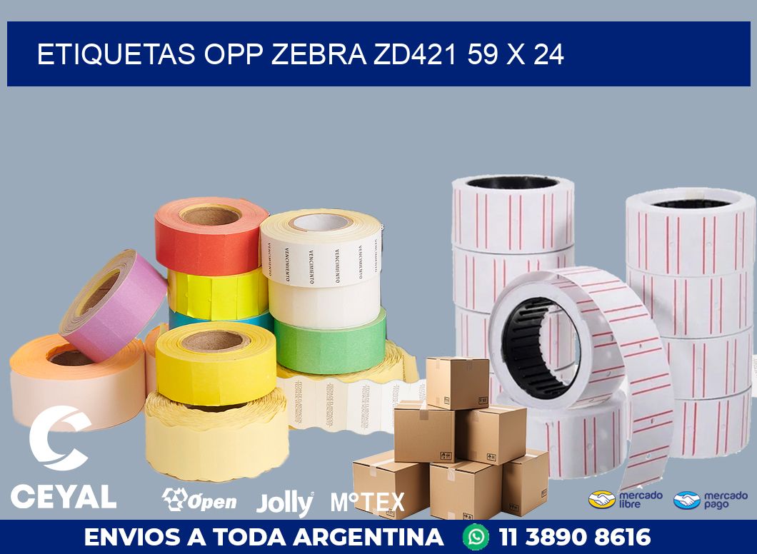 ETIQUETAS OPP ZEBRA ZD421 59 x 24