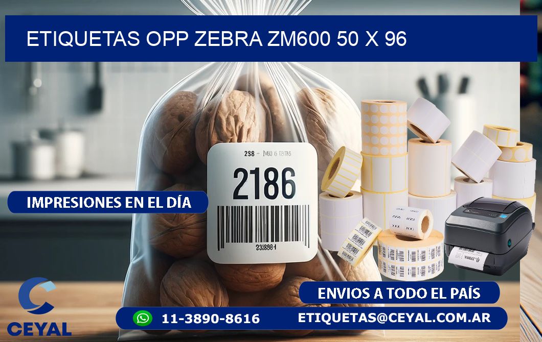 ETIQUETAS OPP ZEBRA ZM600 50 x 96