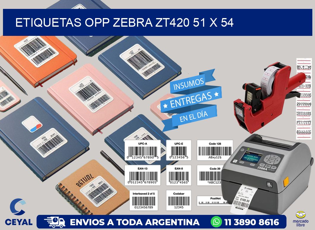 ETIQUETAS OPP ZEBRA ZT420 51 x 54