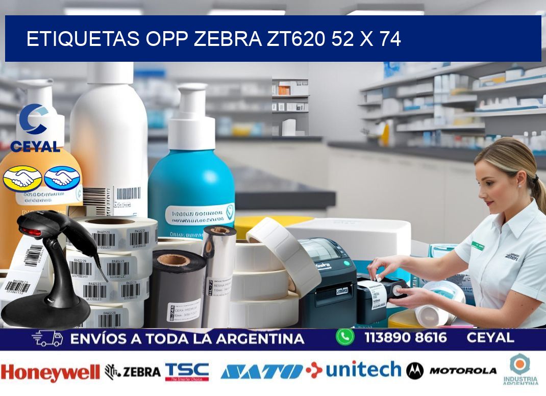 ETIQUETAS OPP ZEBRA ZT620 52 x 74