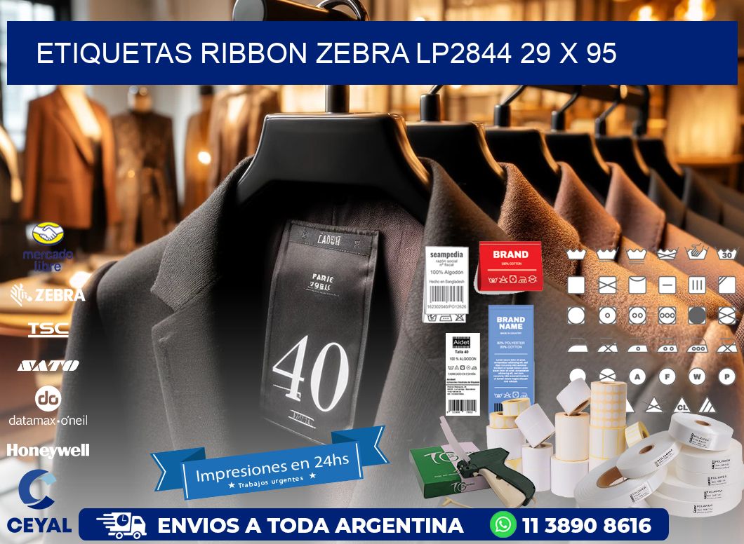 ETIQUETAS RIBBON Zebra LP2844 29 x 95