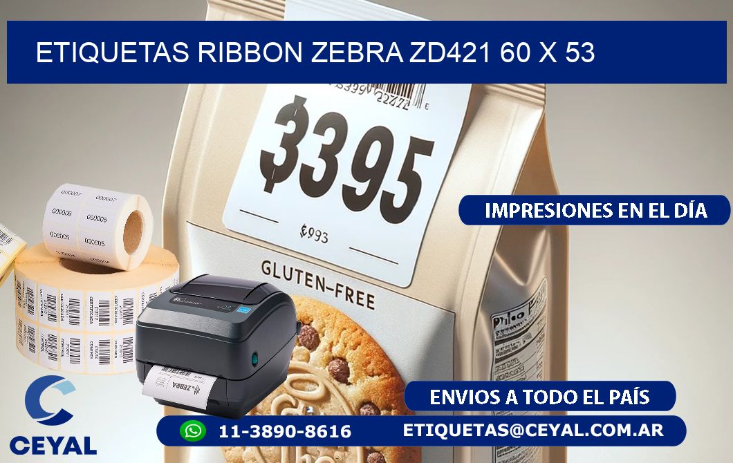 ETIQUETAS RIBBON Zebra ZD421 60 x 53