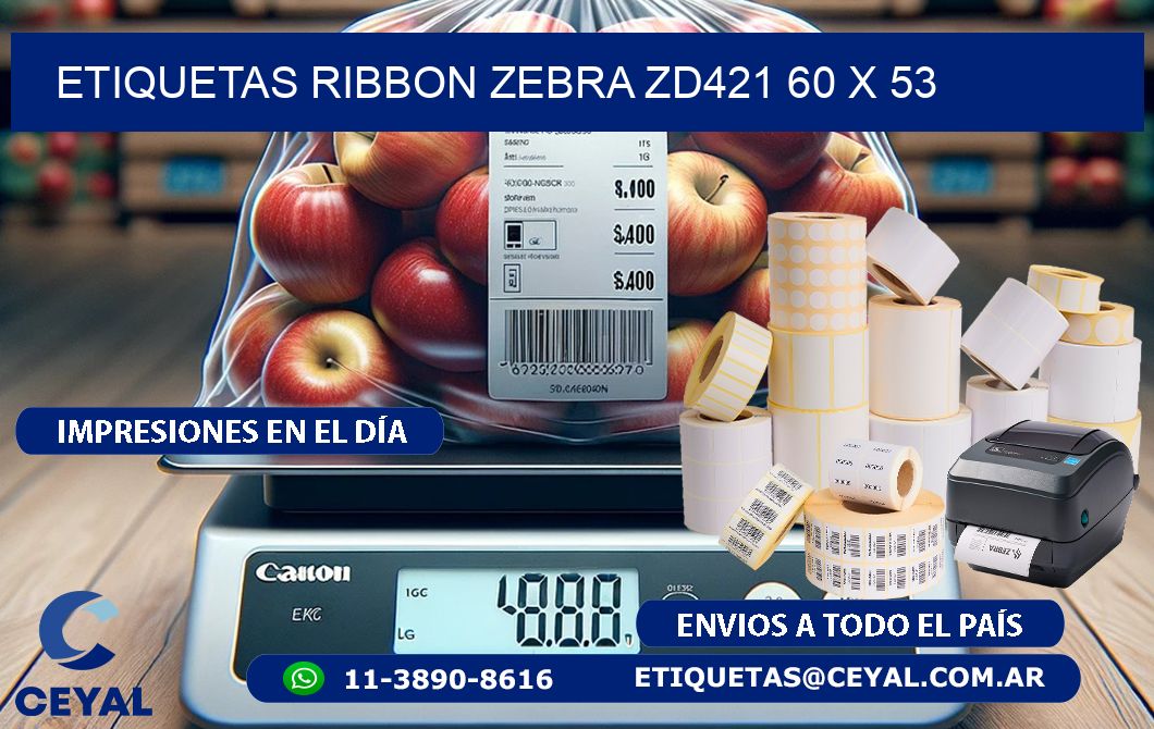 ETIQUETAS RIBBON Zebra ZD421 60 x 53