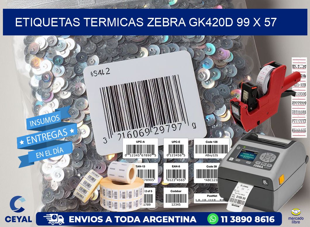 ETIQUETAS TERMICAS ZEBRA GK420D 99 x 57