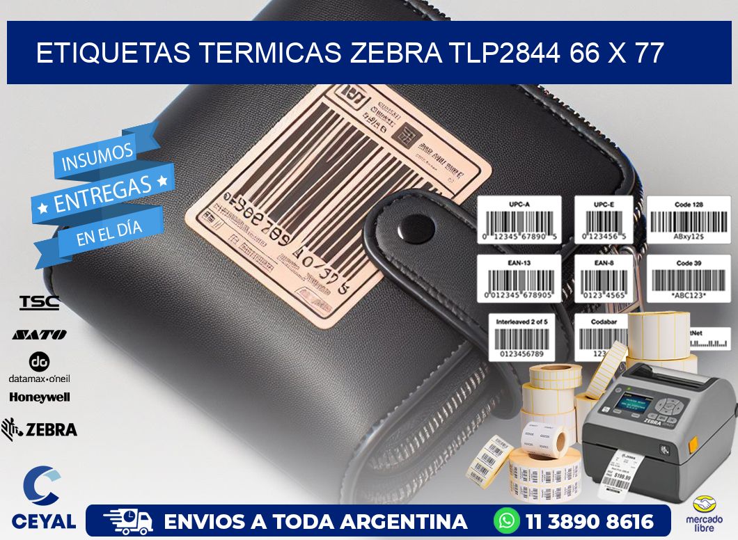 ETIQUETAS TERMICAS ZEBRA TLP2844 66 x 77