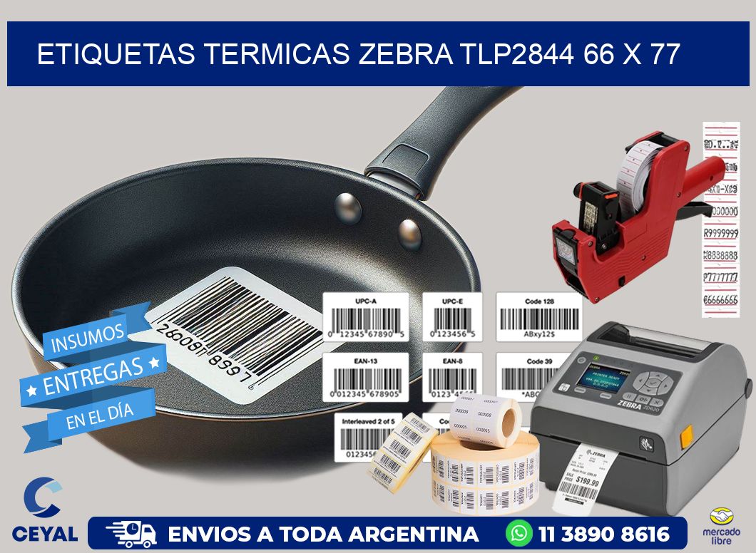 ETIQUETAS TERMICAS ZEBRA TLP2844 66 x 77