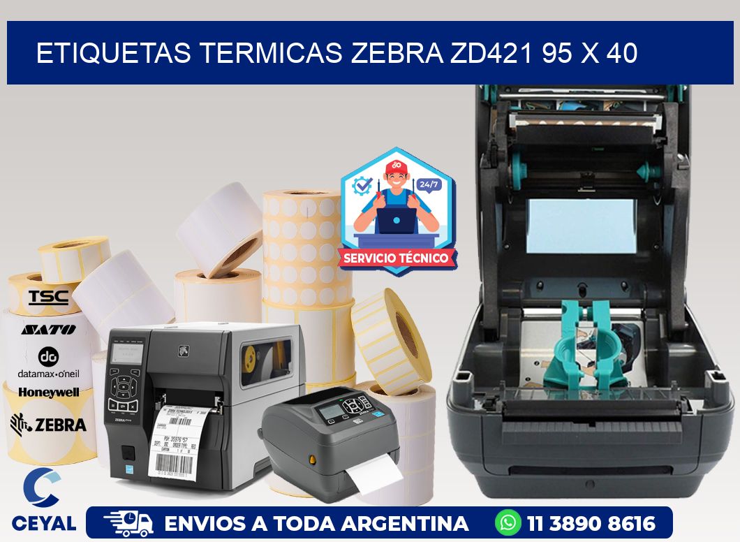 ETIQUETAS TERMICAS ZEBRA ZD421 95 x 40