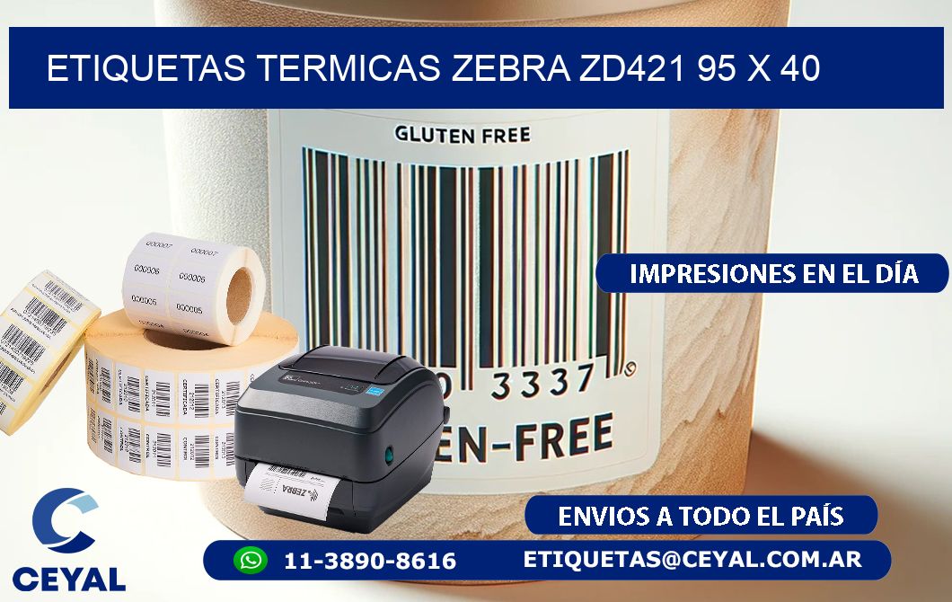 ETIQUETAS TERMICAS ZEBRA ZD421 95 x 40