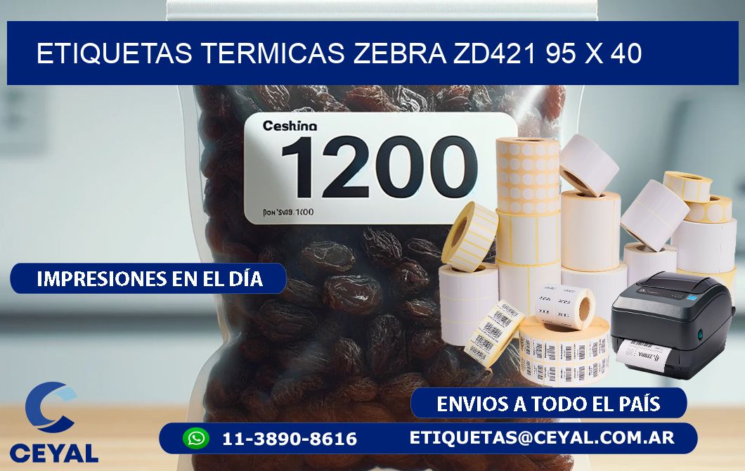 ETIQUETAS TERMICAS ZEBRA ZD421 95 x 40