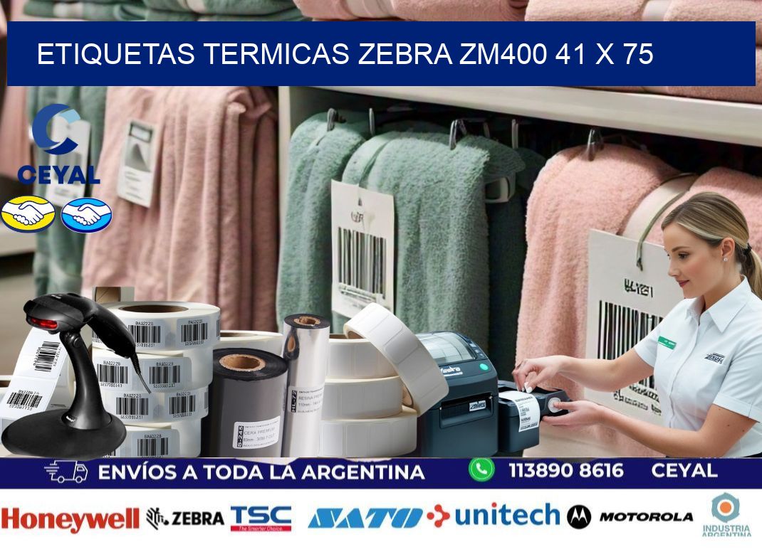 ETIQUETAS TERMICAS ZEBRA ZM400 41 x 75