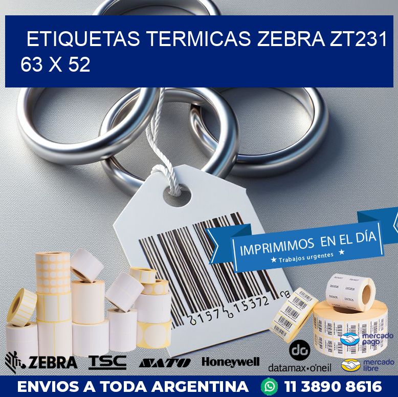 ETIQUETAS TERMICAS ZEBRA ZT231 63 x 52
