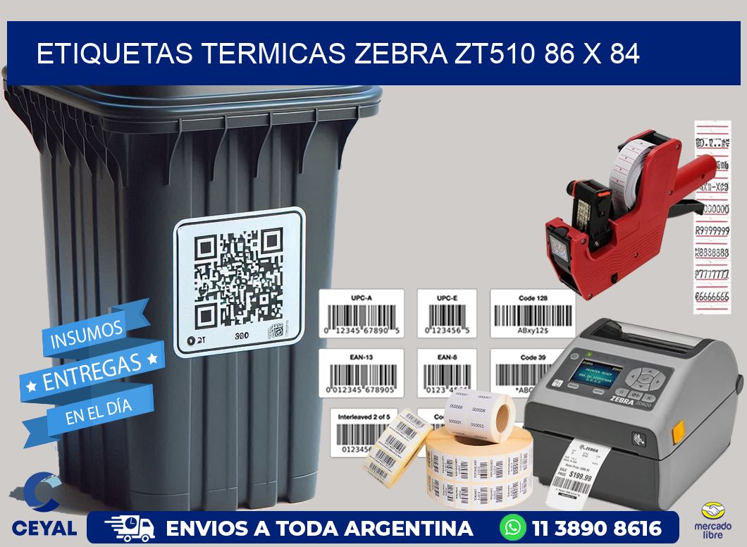 ETIQUETAS TERMICAS ZEBRA ZT510 86 x 84
