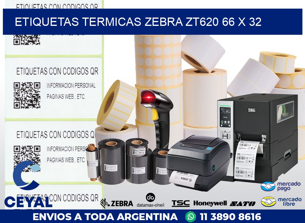 ETIQUETAS TERMICAS ZEBRA ZT620 66 x 32