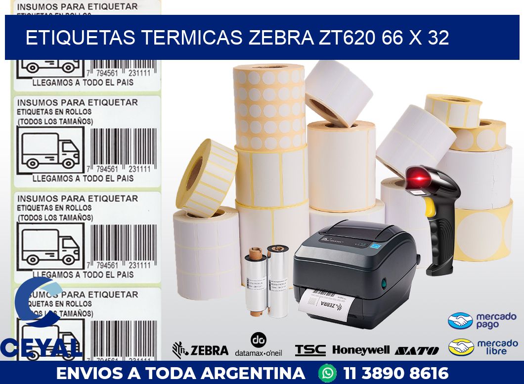 ETIQUETAS TERMICAS ZEBRA ZT620 66 x 32