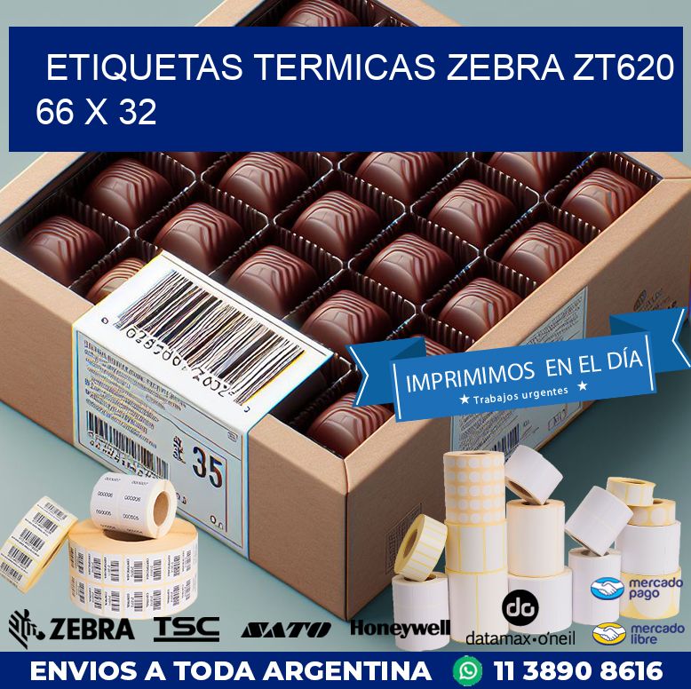 ETIQUETAS TERMICAS ZEBRA ZT620 66 x 32