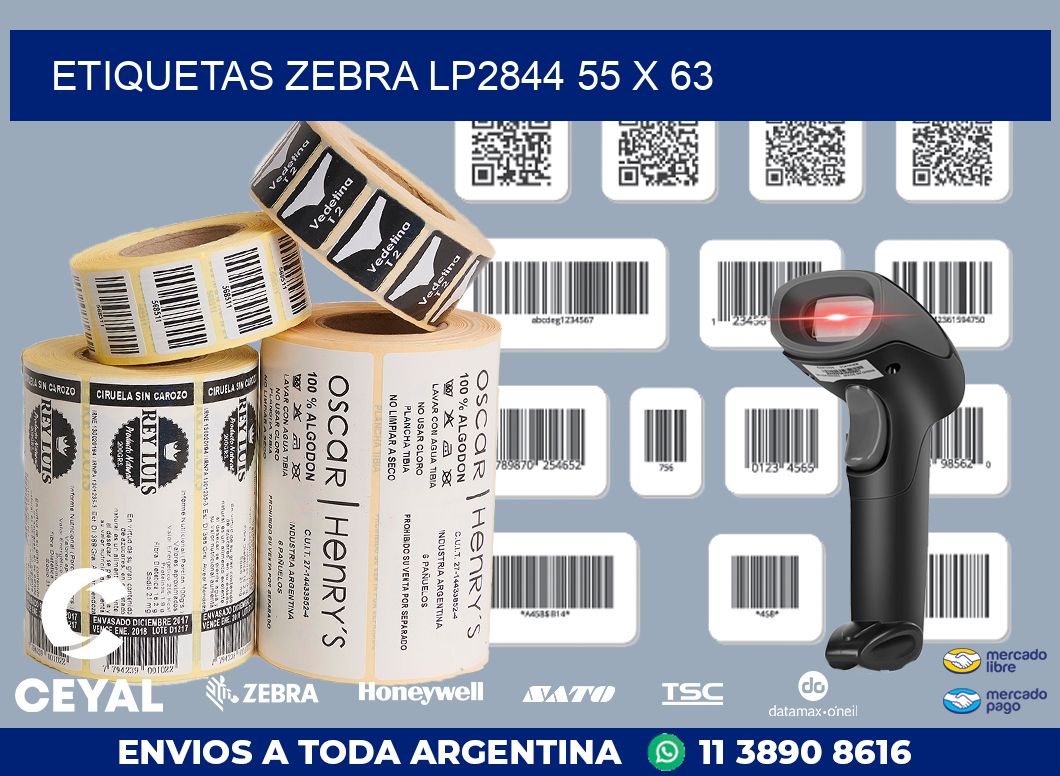 ETIQUETAS Zebra LP2844 55 x 63