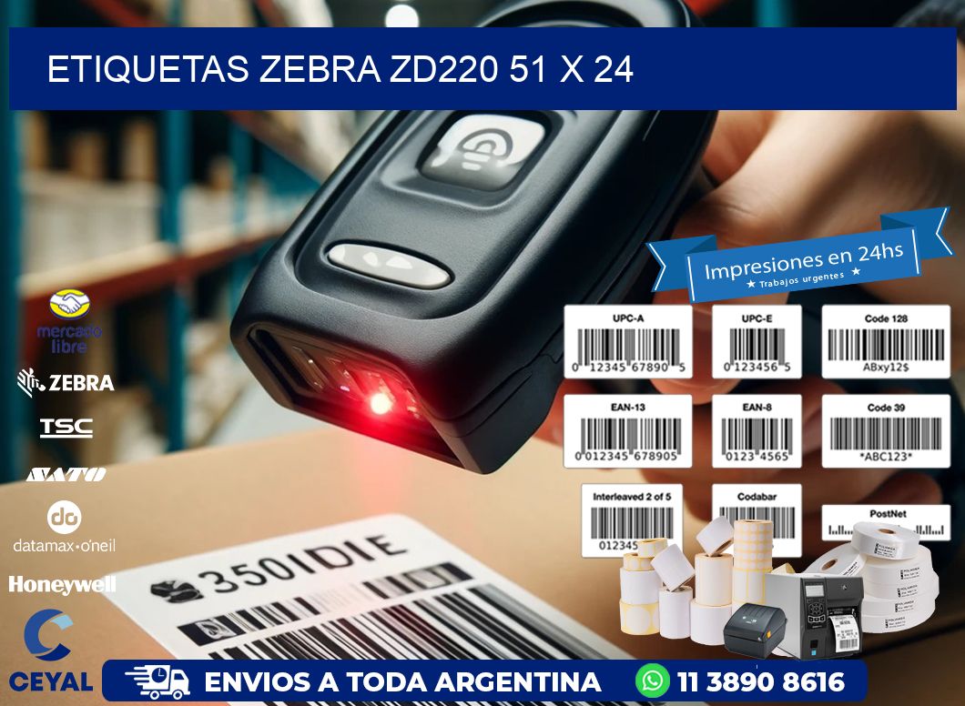 ETIQUETAS Zebra ZD220 51 x 24