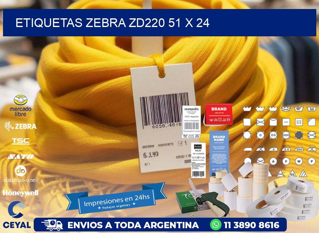 ETIQUETAS Zebra ZD220 51 x 24