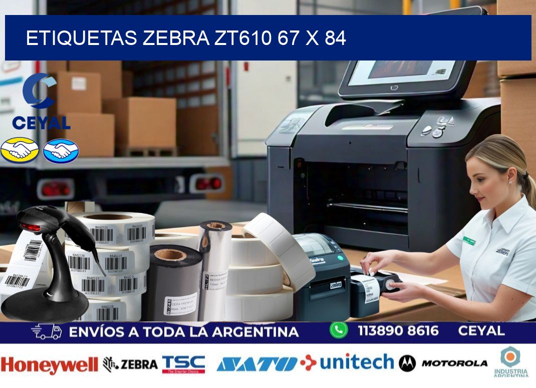 ETIQUETAS Zebra ZT610 67 x 84
