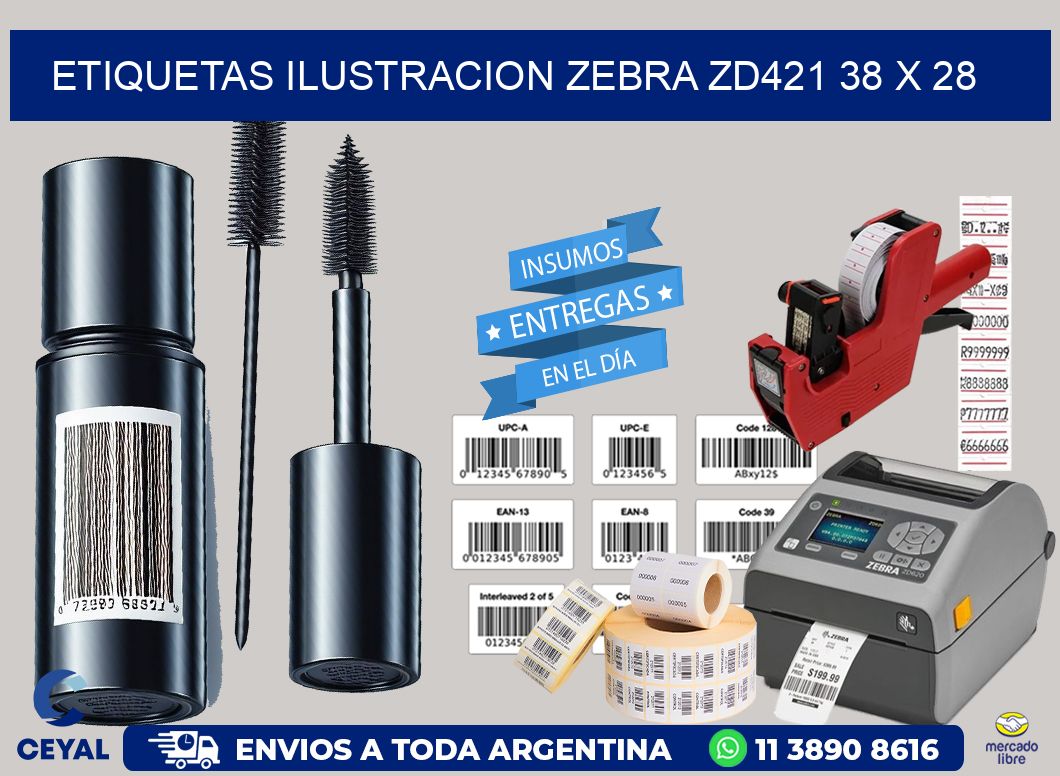 ETIQUETAS ILUSTRACION ZEBRA ZD421 38 x 28