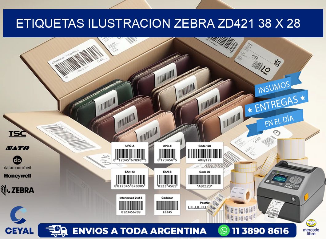 ETIQUETAS ILUSTRACION ZEBRA ZD421 38 x 28