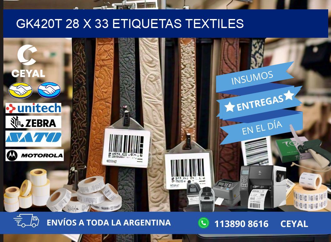 GK420T 28 x 33 ETIQUETAS TEXTILES