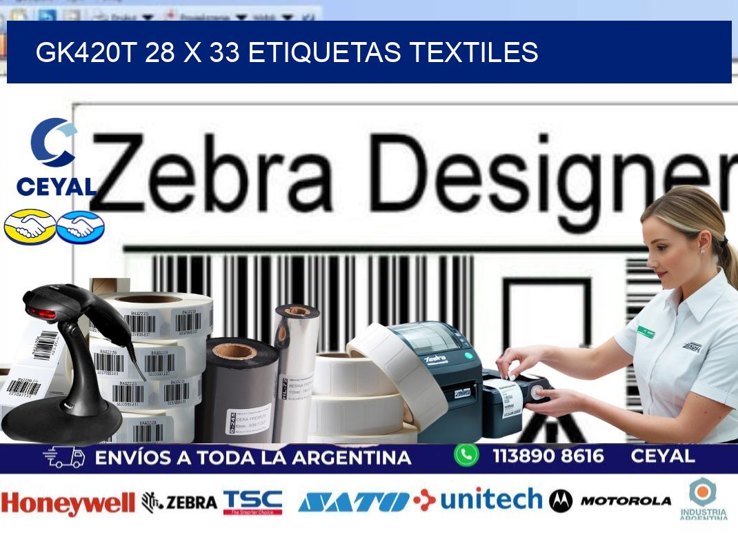 GK420T 28 x 33 ETIQUETAS TEXTILES