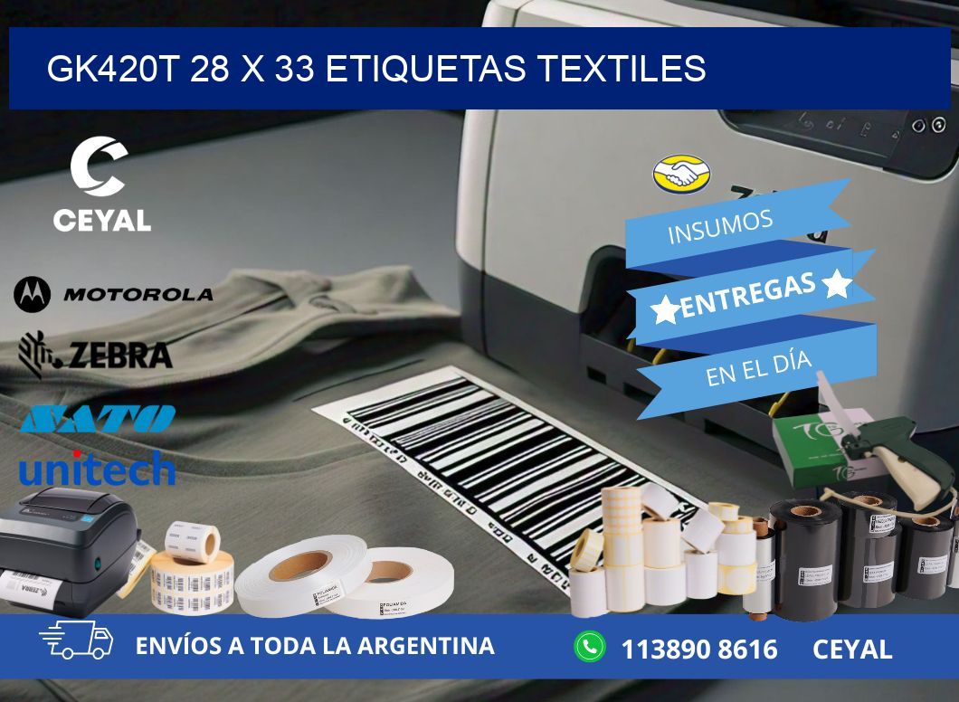 GK420T 28 x 33 ETIQUETAS TEXTILES