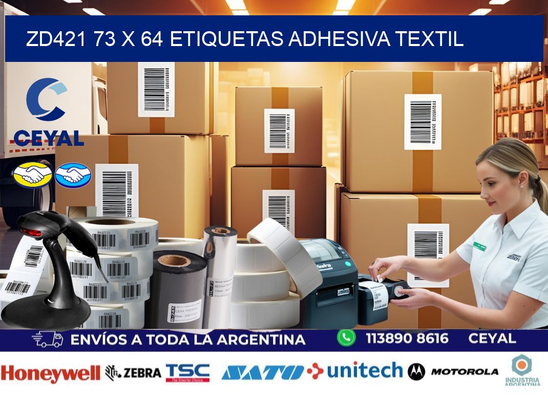 ZD421 73 x 64 ETIQUETAS ADHESIVA TEXTIL