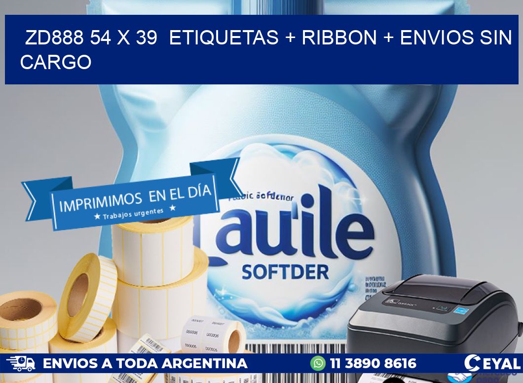 ZD888 54 x 39  etiquetas + ribbon + envios sin cargo