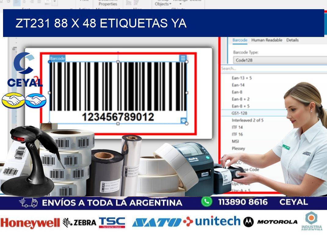 ZT231 88 x 48 ETIQUETAS YA