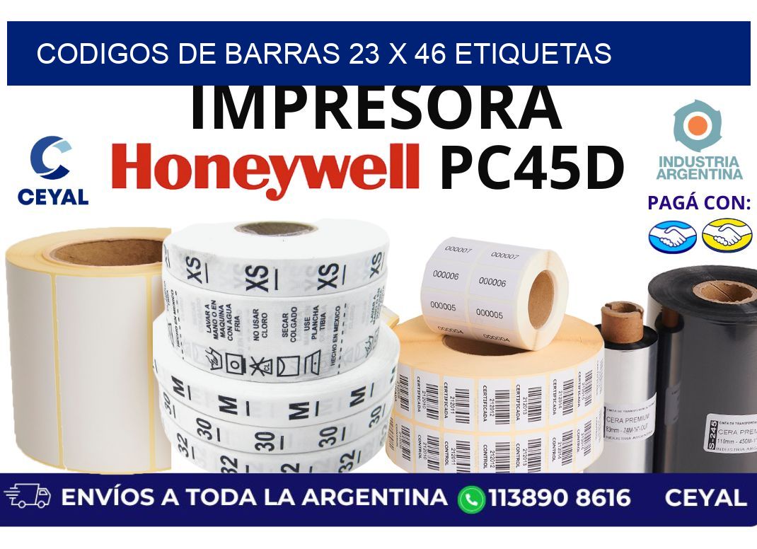 codigos de barras 23 x 46 etiquetas