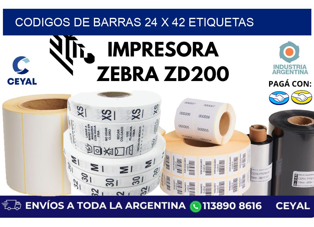 codigos de barras 24 x 42 etiquetas
