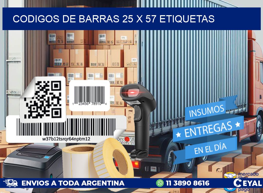 codigos de barras 25 x 57 etiquetas