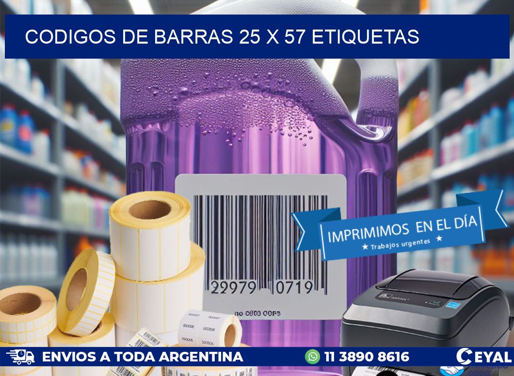 codigos de barras 25 x 57 etiquetas