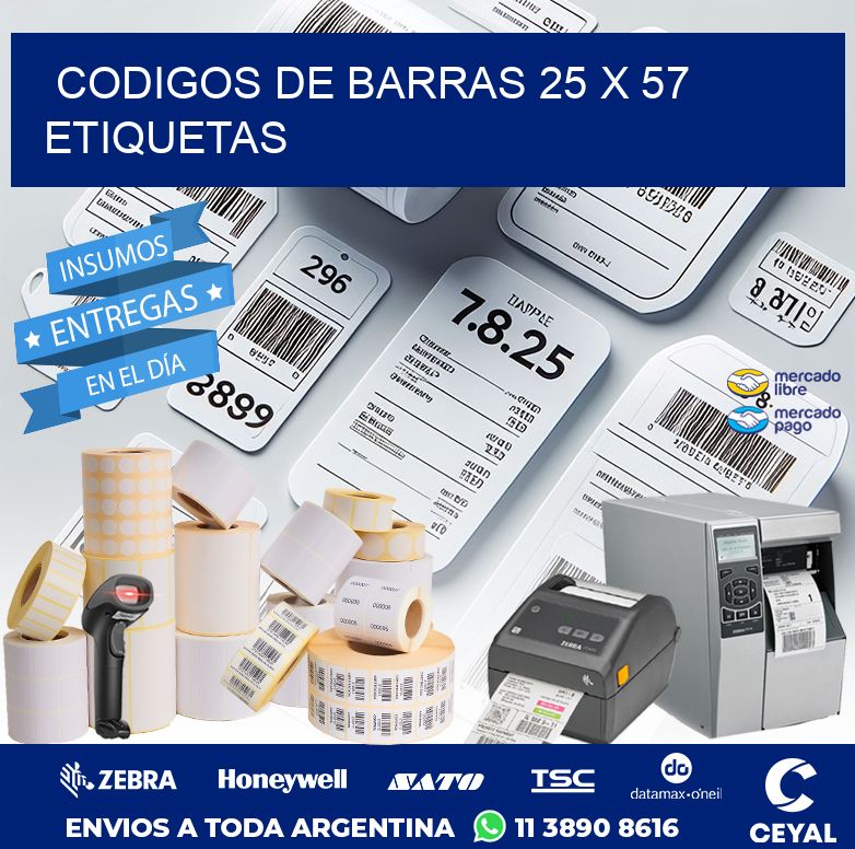 codigos de barras 25 x 57 etiquetas