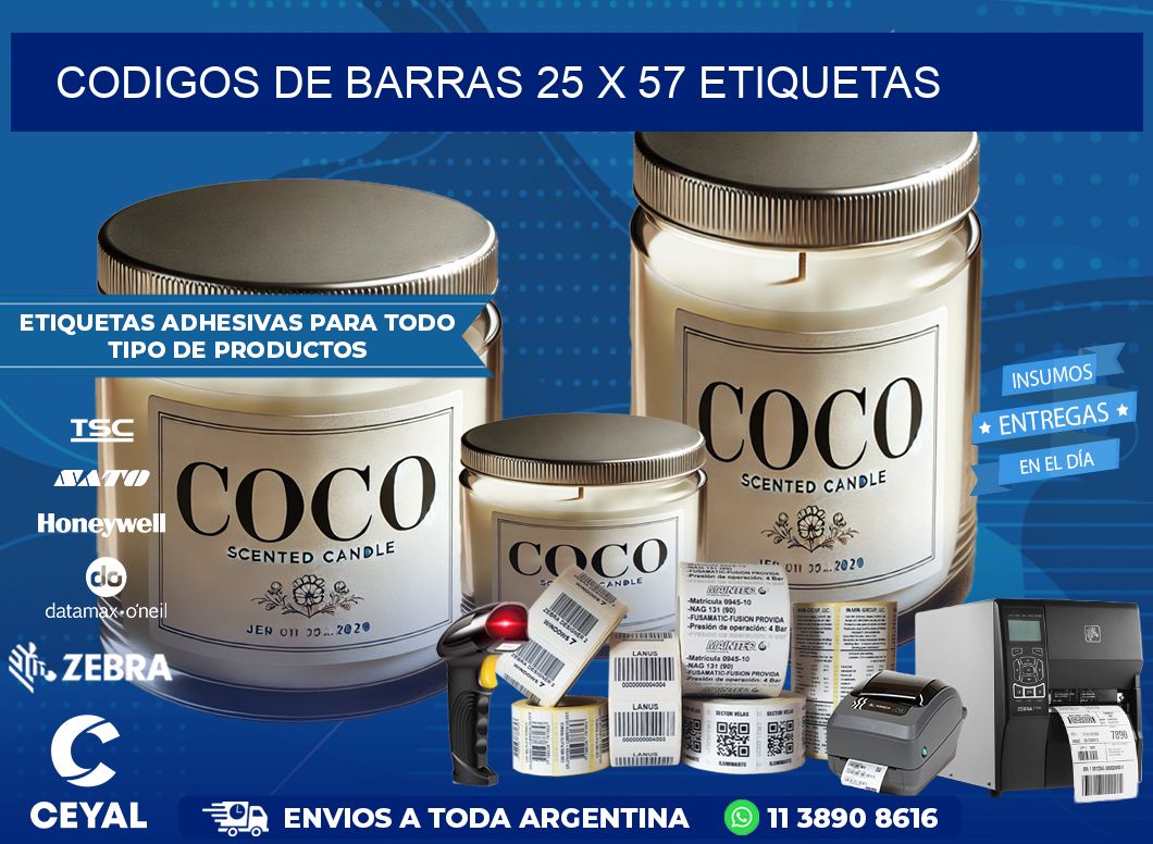 codigos de barras 25 x 57 etiquetas