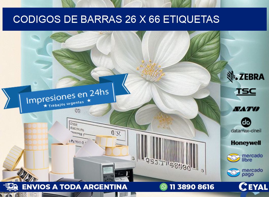codigos de barras 26 x 66 etiquetas