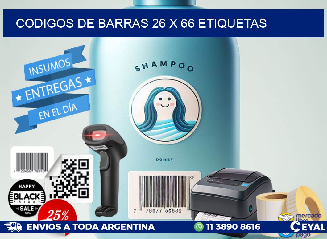 codigos de barras 26 x 66 etiquetas