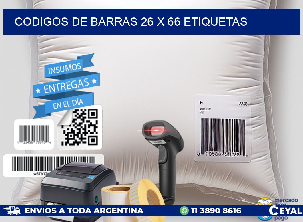 codigos de barras 26 x 66 etiquetas