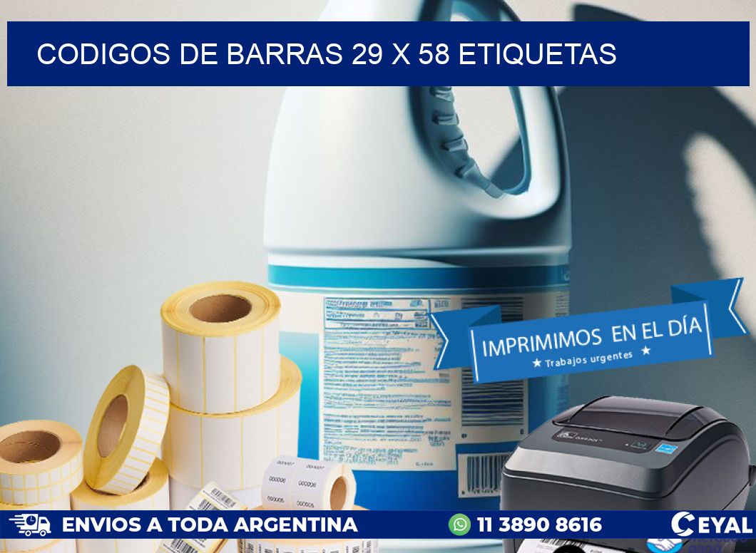 codigos de barras 29 x 58 etiquetas