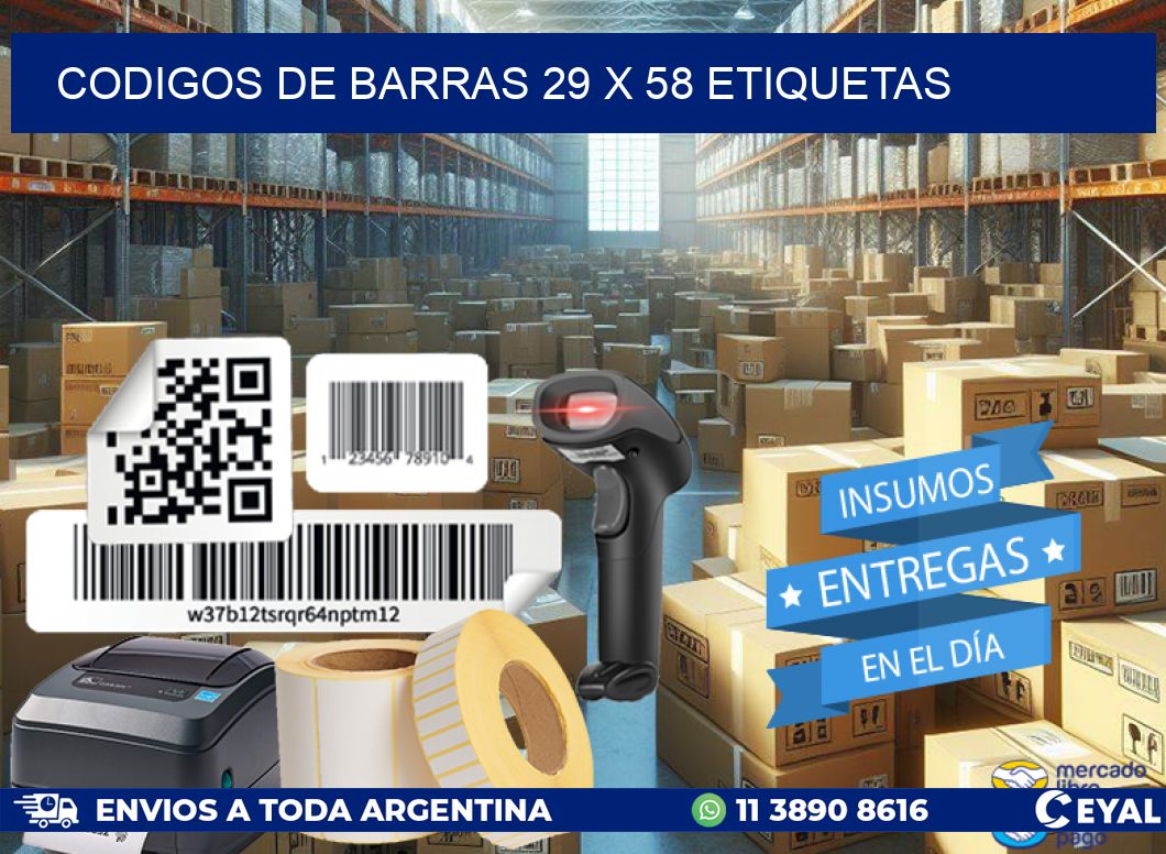 codigos de barras 29 x 58 etiquetas