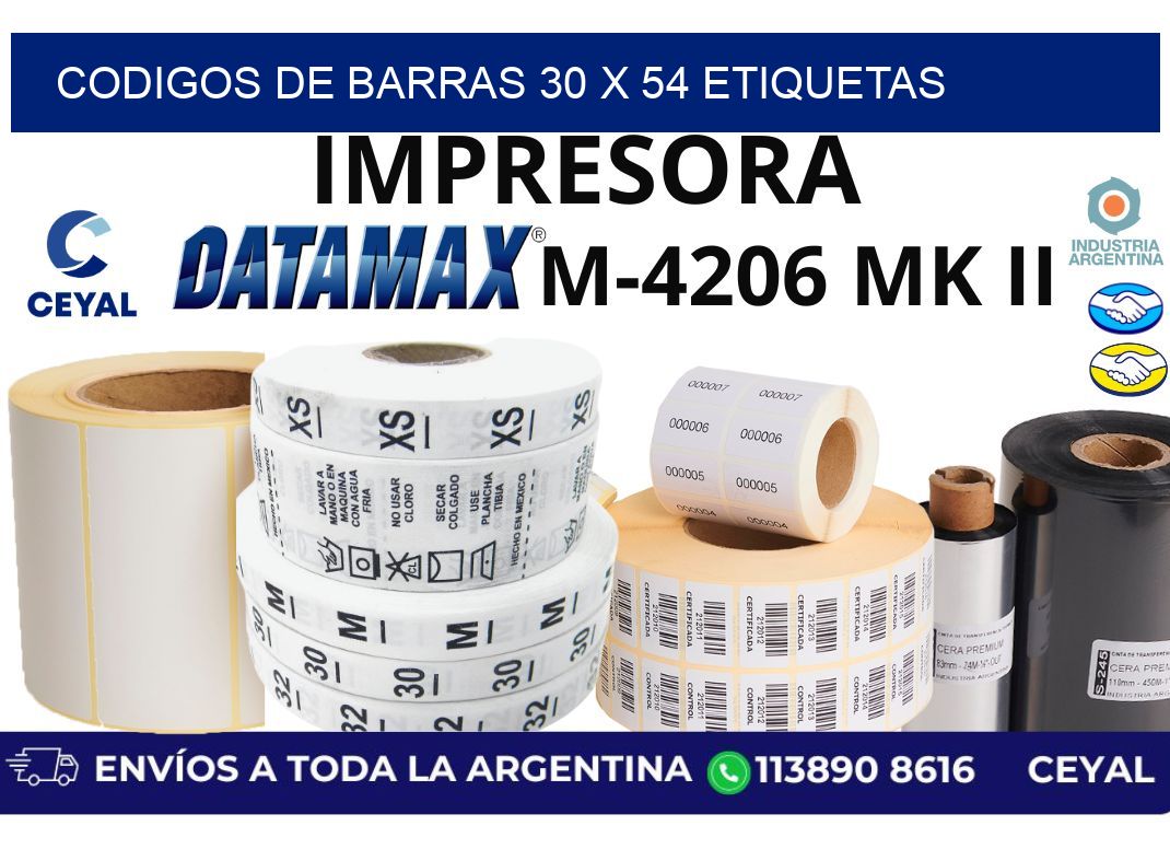 codigos de barras 30 x 54 etiquetas