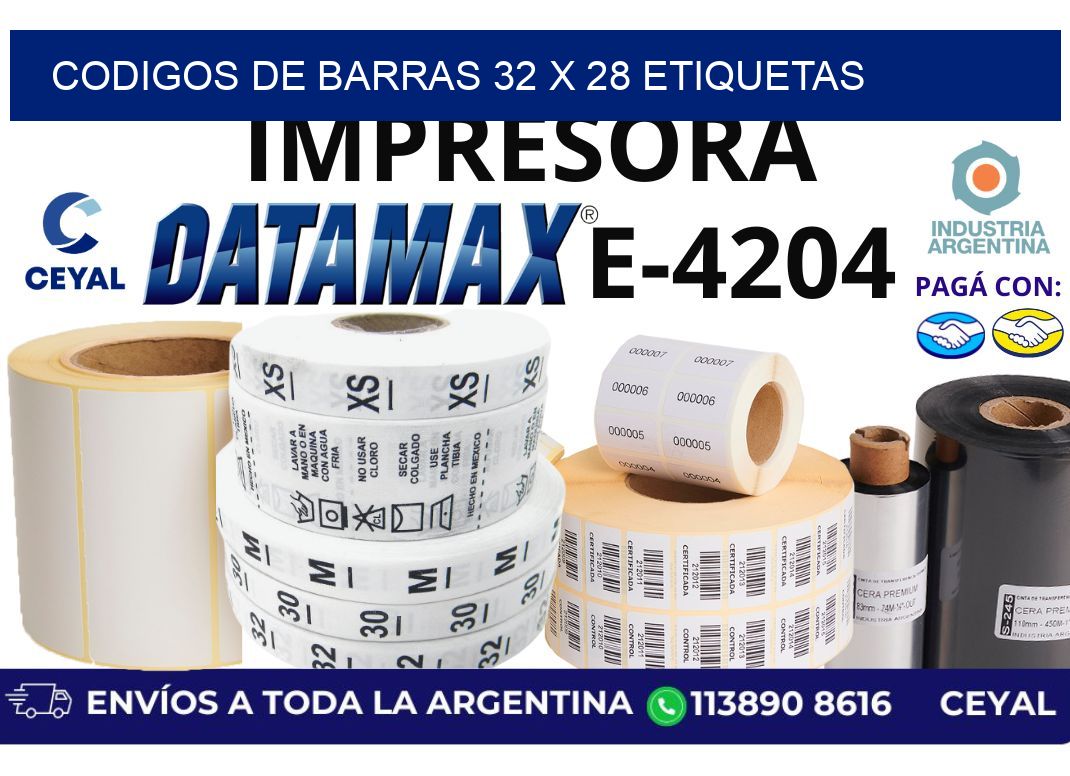 codigos de barras 32 x 28 etiquetas