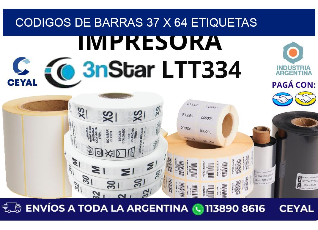 codigos de barras 37 x 64 etiquetas