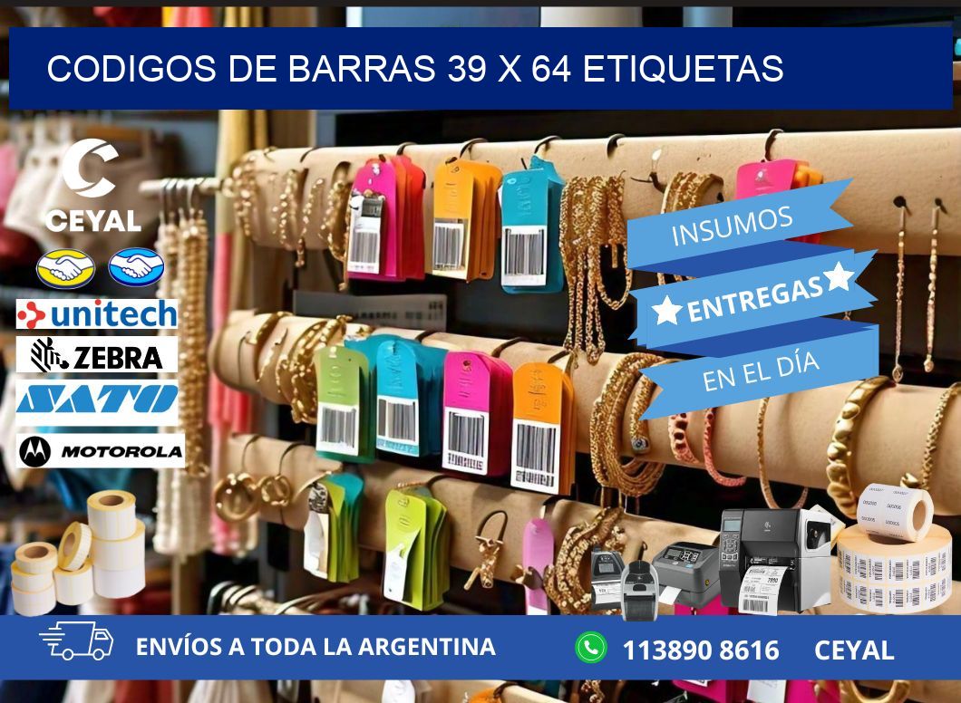 codigos de barras 39 x 64 etiquetas