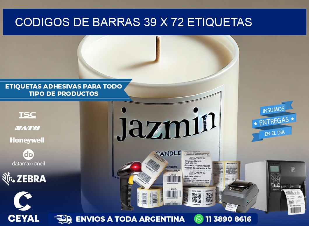 codigos de barras 39 x 72 etiquetas