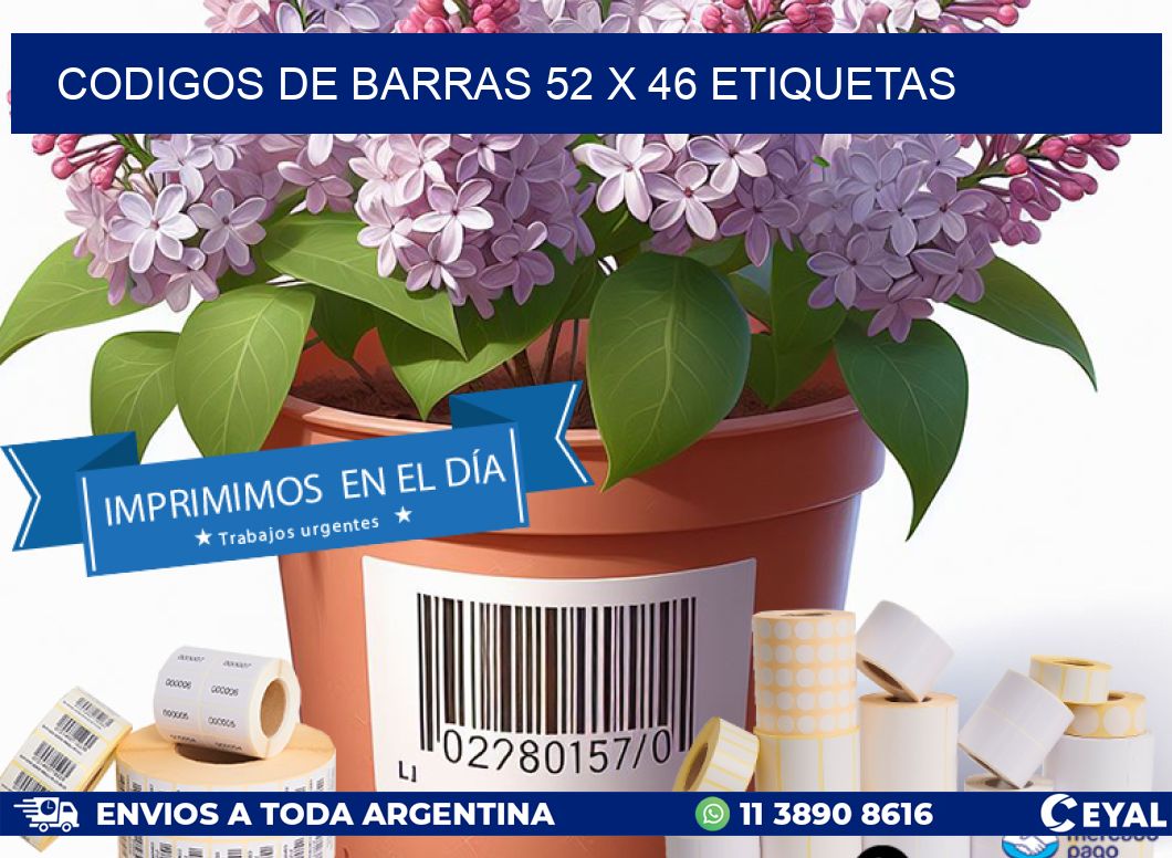 codigos de barras 52 x 46 etiquetas