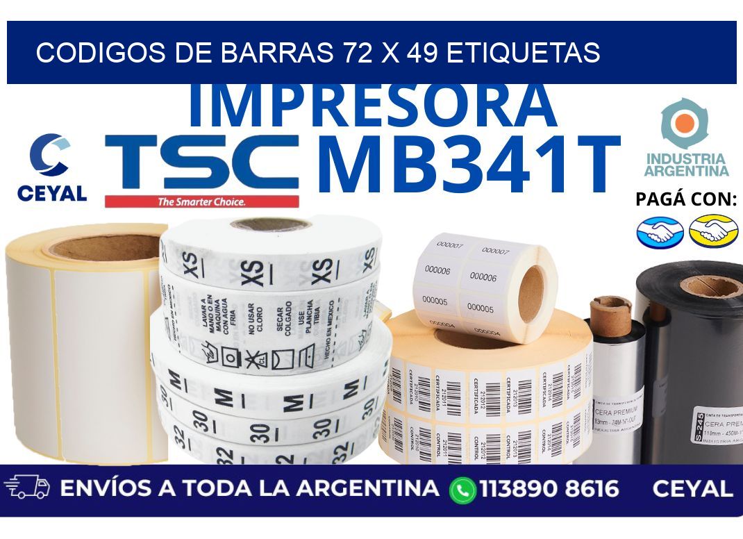 codigos de barras 72 x 49 etiquetas