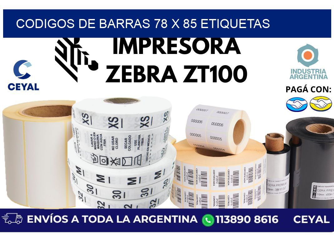 codigos de barras 78 x 85 etiquetas